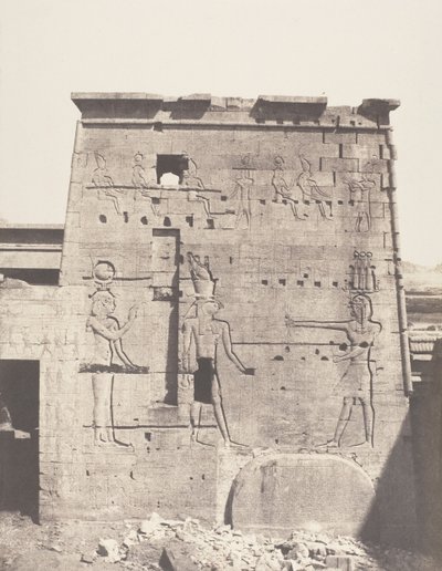 Fileh Philæ Adası, İkinci Pilon - Pladan Görülen Doğu Kısmı..., 1851-52, 1853-54 basılmış. by Félix Teynard
