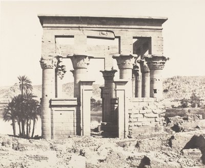 Fileh Philæ Adası, doğudan bina - Batı cephesi - P..., 1851-52, 1853-54 basılmış. by Félix Teynard