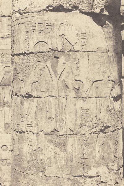 Karnak (Thebes), Saray--Hipostil Salonu--Merkez Sütunlu--Bir Fut Dekorasyonu by Félix Teynard