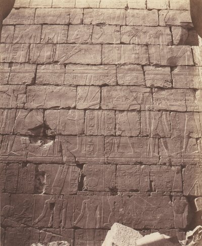 Karnak Thebes, Saray - Hipostil Salonu - Uluslararası Dekorasyon..., 1851-52, 1853-54 basılmış. by Félix Teynard