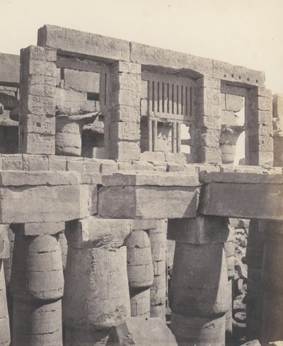 Karnak Thebes, Saray - Hipostil Salonu - Pencere ve Başlıklar ..., 1851-52, 1853-54 basılmış. by Félix Teynard