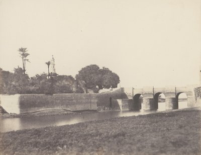 Syout, Pont Sur le Grand Canal, 1851-52, 1853-54 basılmış. by Félix Teynard