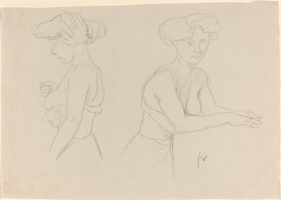 Bir Kadın Giyinmesi Üzerine İki Çalışma by Félix Vallotton
