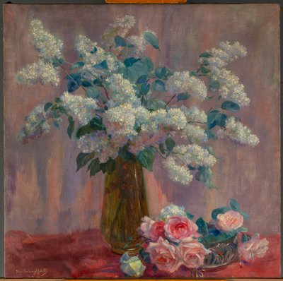 Leylak ve Güller (tuval üzerine yağlıboya) by Flore Geleedts