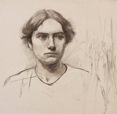 Bir sanat okulu modelinin başkanı, c.1900 (kağıt üzerinde karakalem) by Florence Eleanor Shepard