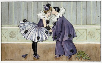Pierrot ve Colombine - dess. Yazan: Florence Hardy, deb. 20. yüzyıl by Florence Hardy