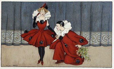 Pierrot ve Colombine - dess. Yazan: Florence Hardy, deb. 20. yüzyıl by Florence Hardy