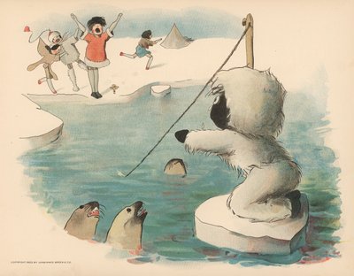Golliwoggs Kutup Maceraları için İllüstrasyon by Florence K. Upton