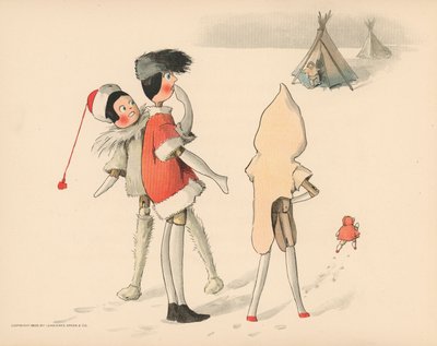 Golliwoggs Kutup Maceraları için İllüstrasyon by Florence K. Upton