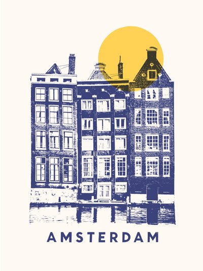 Amsterdam - 3 Bina ve Güneş, 2020 (dijital) by Florent Bodart