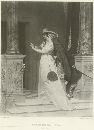 The Betrothal Ring (gravure) by Florent Willems