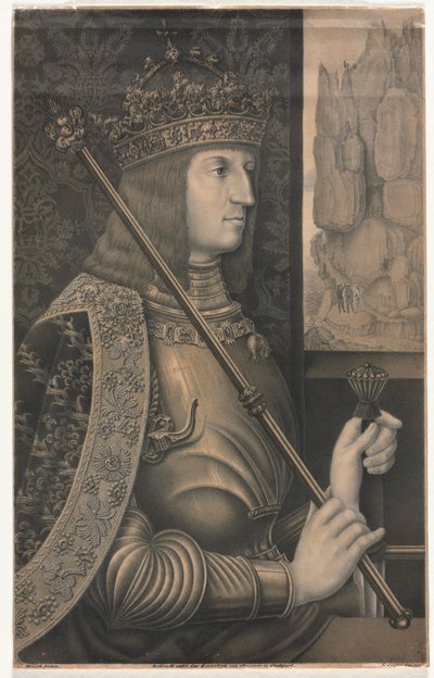 Kaiser Maximilian I'in Taç ve Asa ile Portresi by Florentin Lauter