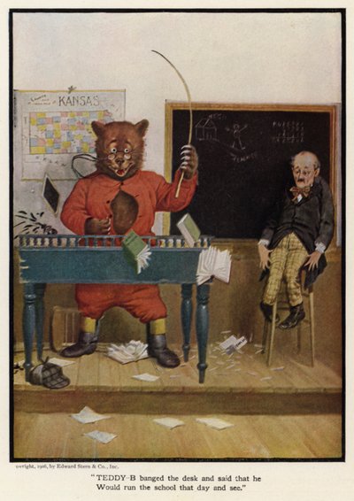 Teddy - B masaya vurdu ve o gün okulu işleteceğini ve göreceğini söyledi. by Floyd V. Campbell