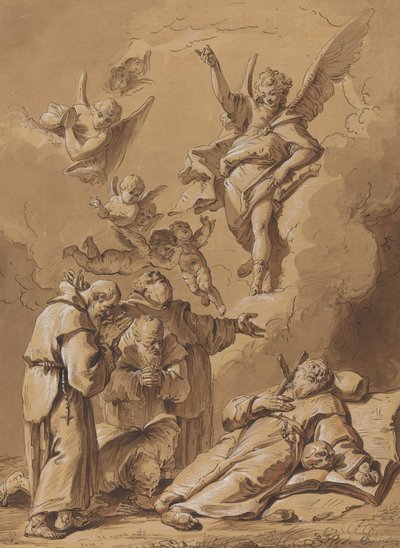 Kutsal Bir Keşişin Ölümü by Follower of Francesco Fontebasso