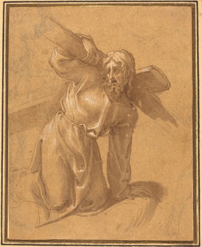 Haçın Altına Düşen İsa by Follower of Francesco Salviati