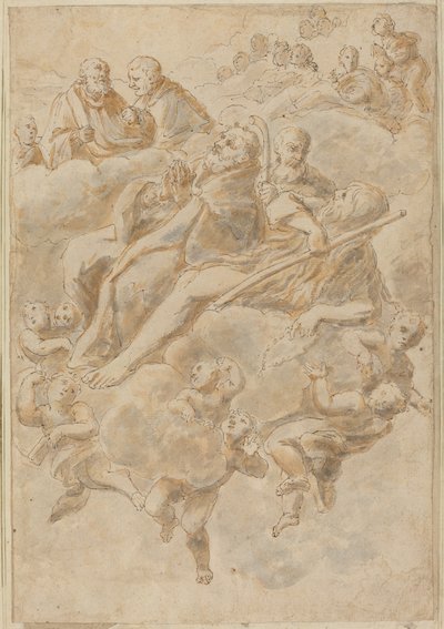 Bir azizin coşkusu by Follower of Giovanni Lanfranco
