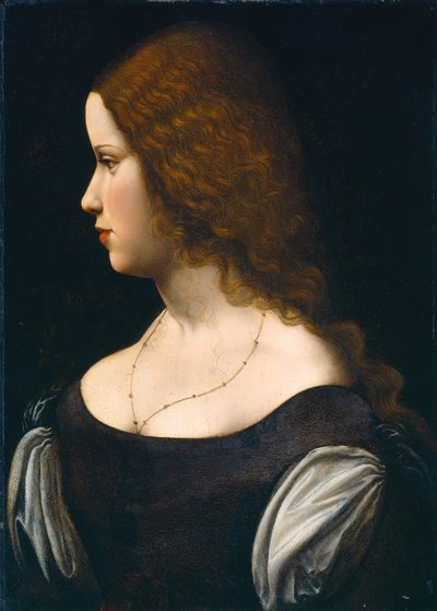 genç bir bayanın portresi by Follower of Leonardo da Vinci