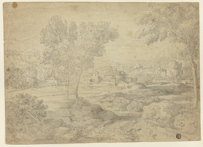 Binalarla İtalyan Manzarası by Follower of Nicolas Poussin