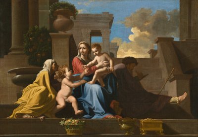 Basamaklardaki Kutsal Aile by Follower of Nicolas Poussin