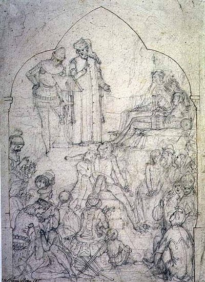 Edward III Mahkemesinde Chaucer - Çalışma, 1845 by Ford Madox Brown
