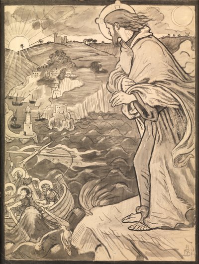 Mesih, Kürekte Çalışan Öğrencilerini Görüyor by Ford Madox Brown