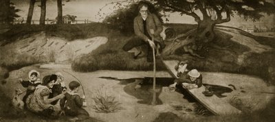 Dalton Marsh Gas'ı toplarken, 'Hutchinson's Story of the British Nation'dan bir çizim, c.1923 by Ford Madox Brown
