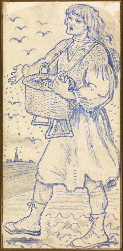 Kasım, The Sower: Queens College Hall, Cambridge'de Çini Çalışması by Ford Madox Brown
