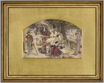 'İş' tablosu için çalışma, 1856 dolayları (kağıt üzerine suluboya) by Ford Madox Brown