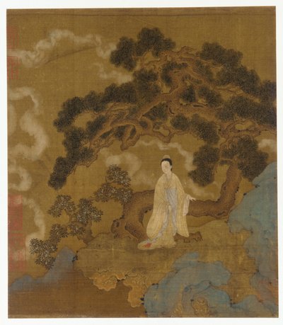 Bayan Budaklı Çam Ağacının Altında by Formerly attributed to Zhou Wenju