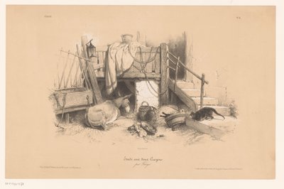 Eşek, kedi ve fare ile kararlı İki tür tebeşirle yapılan çalışmalar (dizi başlığı) Etude aux deux boya kalemleri, par Férogio (nesne üzerinde seri başlığı) by Fortuné Ferogio