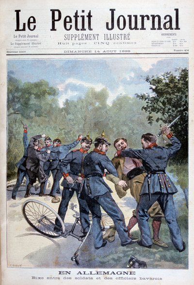 Alman askerleri ve Bavyera subayları arasında bir arbede, Almanya, 1898 by Fortuné Méaulle