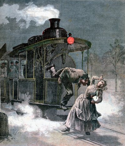Marly-le-Roi demiryolu hattında kaza, Fransa, 1891 by Fortuné Méaulle