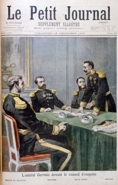 Amiral Gervais, soruşturma kurulunun önünde, 1895 by Fortuné Méaulle