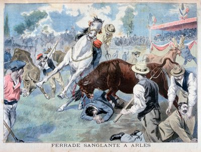 Boğa güreşi olayı, Arles, Fransa, 1898 by Fortuné Méaulle