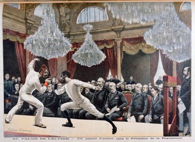 Cumhurbaşkanının önünde eskrim, Palais de lÉlysée, 1895 by Fortuné Méaulle