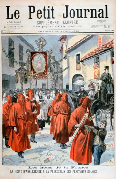 Kraliçe Victoria, kırmızı tövbekarların alayını izliyor, 1898. by Fortuné Méaulle