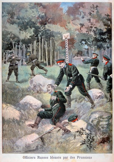 Rus subayı Prusyalılar tarafından yaralandı, Rusya sınırı, 1898 by Fortuné Méaulle
