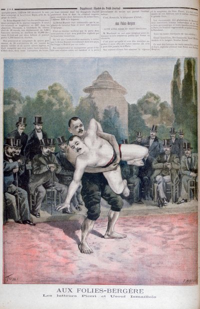 Ismailolo kardeşler güreşi, The Folies Bergère, 1895 by Fortuné Méaulle