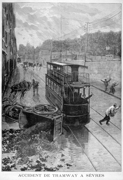 Tramvay kazası, Sevr, Paris, 1897 by Fortuné Méaulle