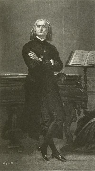 Franz Liszt (gravür) by Fortune Joseph Seraphin Layraud