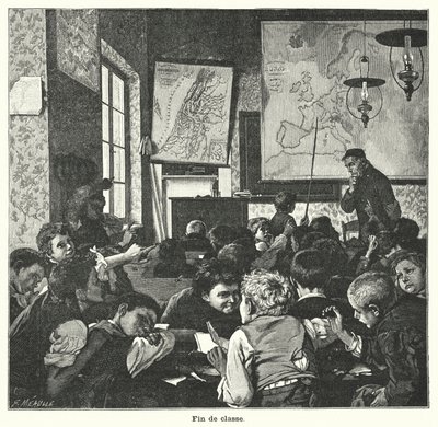 Dersin sonu (gravür) by Fortune Louis Meaulle