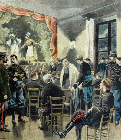 Le theatre aux armeses , Alp avcılarının performansı by Fortune Louis Meaulle