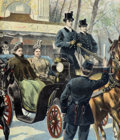 Hollanda kral naibi Emma de Waldeck Pyrmont ve müstakbel Kraliçe Wilhelmine, Paris by Fortune Louis Meaulle