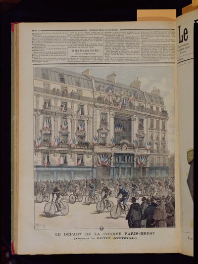 The start of the Paris-Brest bicycle race in front of the offices of 