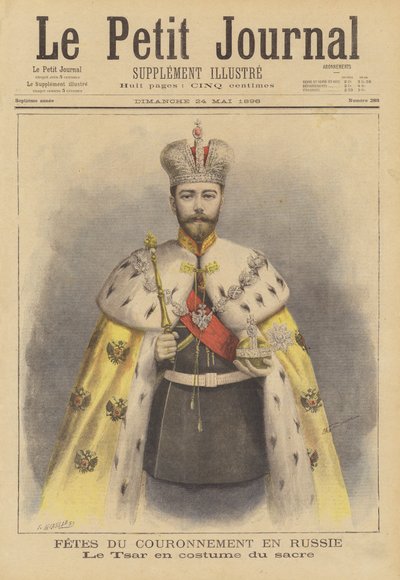 Rusya Çarı II. Nicholas taç giyme cübbesiyle by Fortune Louis Meaulle