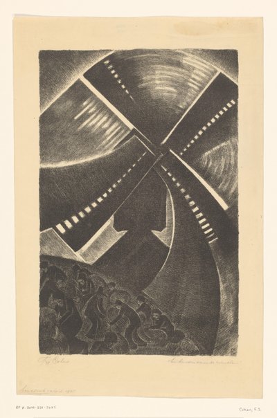 Ve aşağıda insanlar vardı (nesnedeki orijinal başlık) by Fré Cohen (signed by artist)