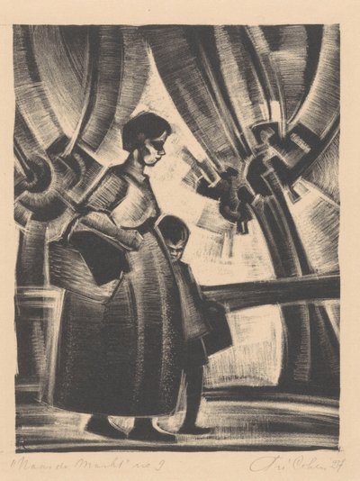 Pazara (nesne üzerindeki orijinal başlık) by Fré Cohen (signed by artist)