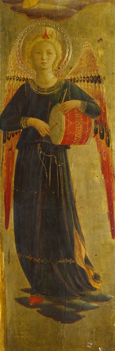 Melek müzisyen, iç çerçeveden detay, Keten Drapers Tabernacle by Fra (c.1387 1455) Angelico