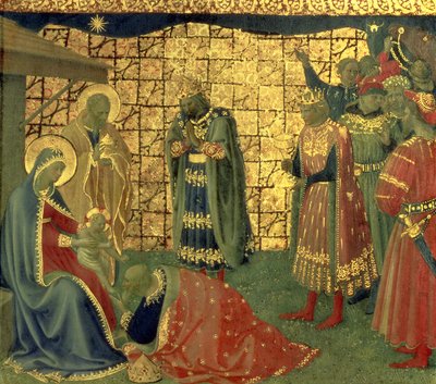 Magi hayranlığı, predella panelinden detay, 98904 panel detayında 1434 tempera by Fra Angelico