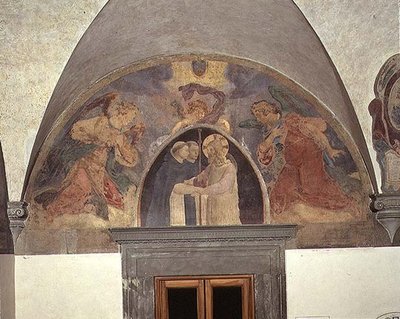 İsa iki Dominikli keşişi karşılıyor, Lunette by Fra Angelico